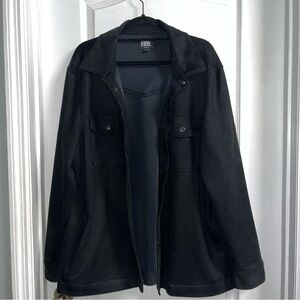 Frye Black Lightweight Faux Suede Shirt Jacket